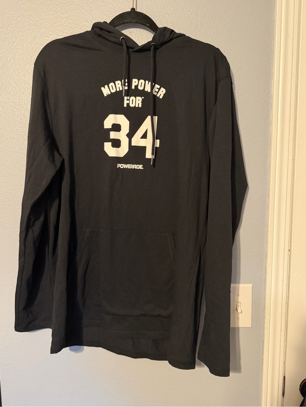 District Black Zip-Up Hoodie with White '34' Graphic